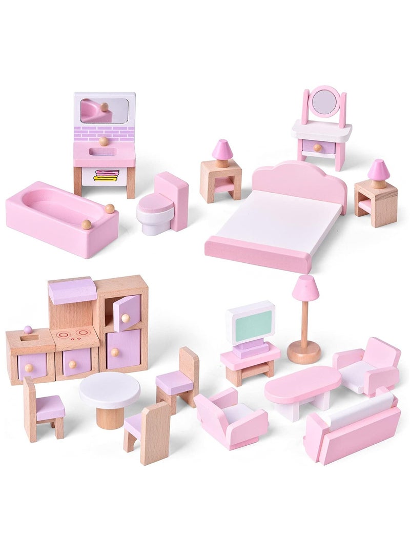 Mini House Furniture Set, durable plastic dollhouse furniture set, role-playing parent-child interactive game, Miniature Doll House Accessories for children, (6302B small restaurant)