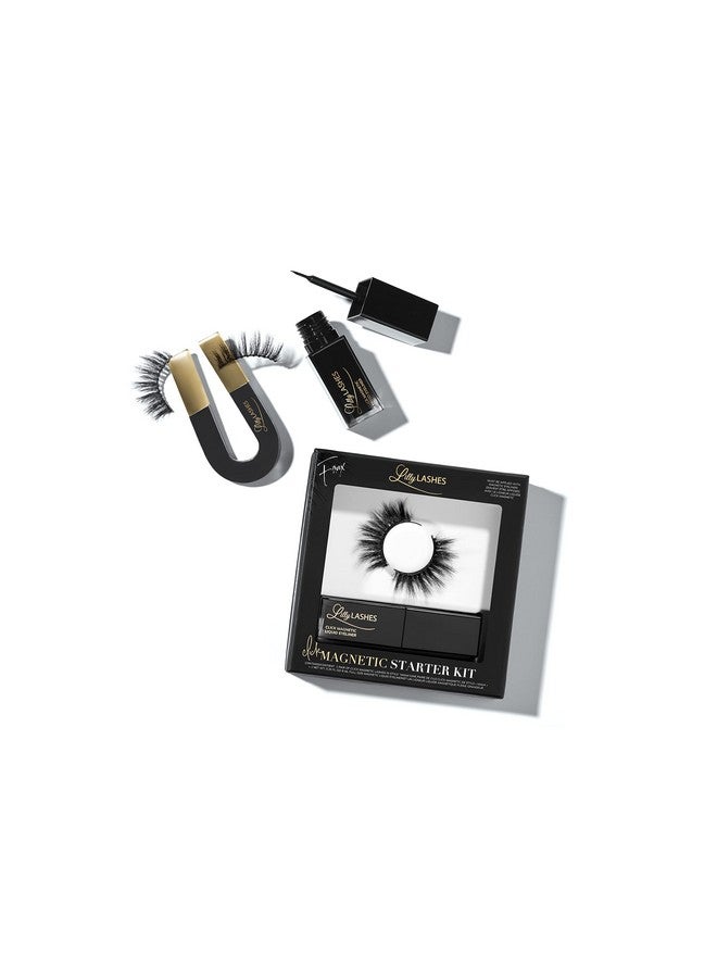 Click Magnetic Starter Kit Magnetic Eyelashes And Eyelash Glue False Eyelashes With Magnetic Liquid Eyeliner Natural, Self Adhesive Eyelashes For Wispy Lashes Lash Extension Kit