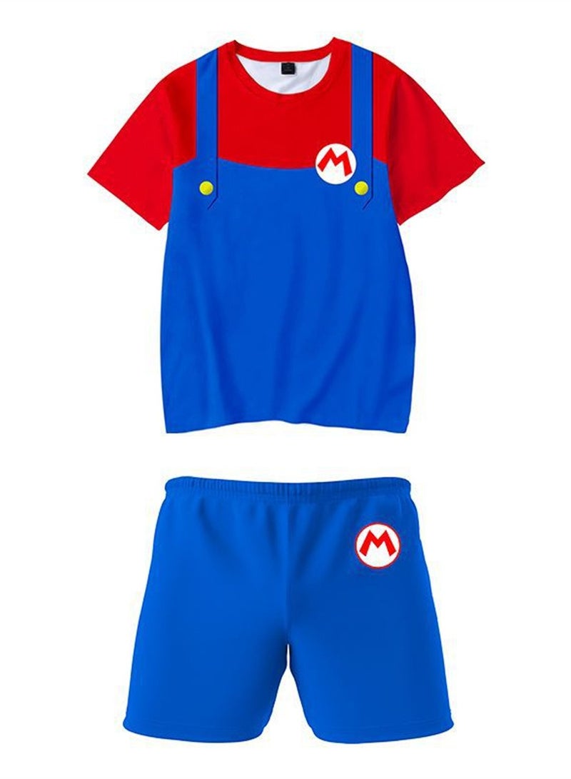 Super Mario 3D digital printing personalized breathable T-shirt shorts set
