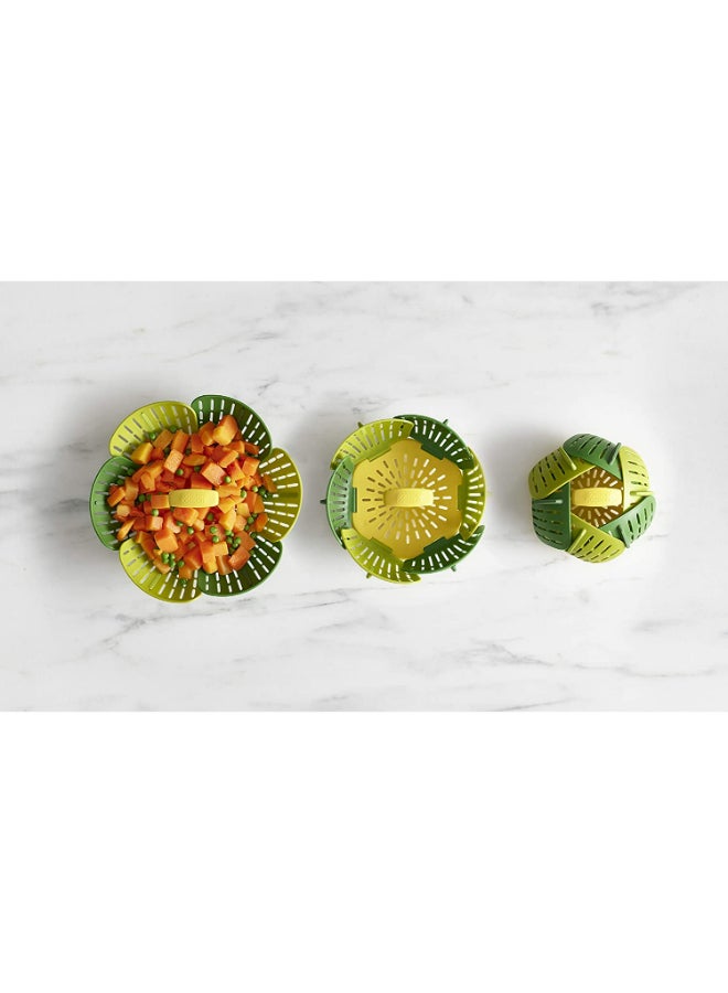 Bloom Folding Steam Basket Green 10x16x16cm