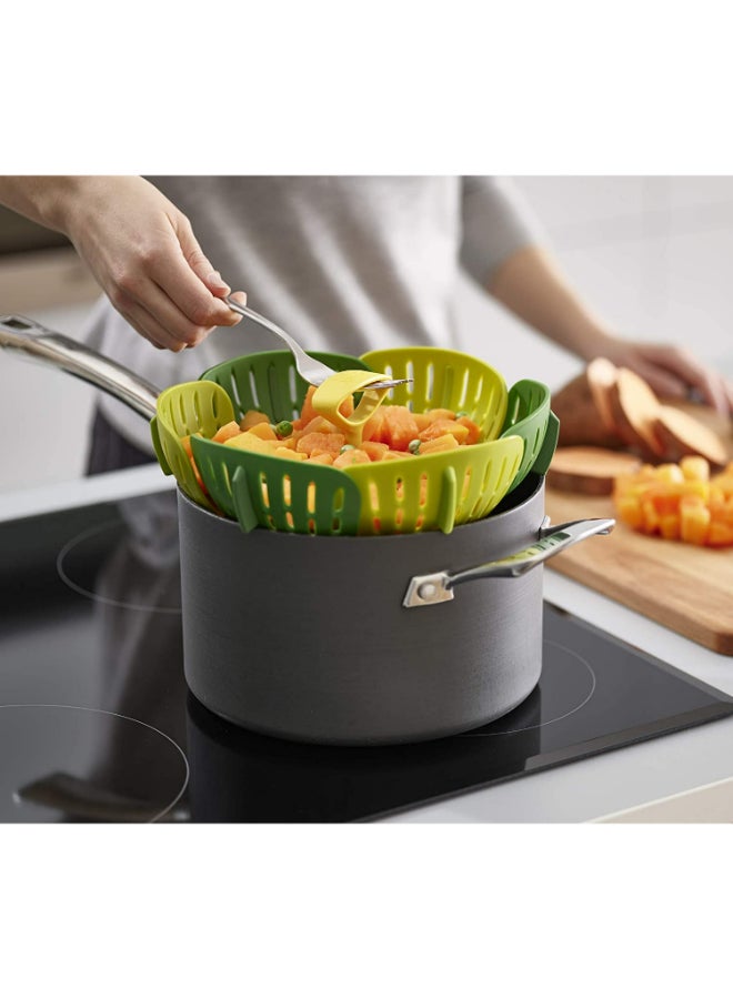 Bloom Folding Steam Basket Green 10x16x16cm