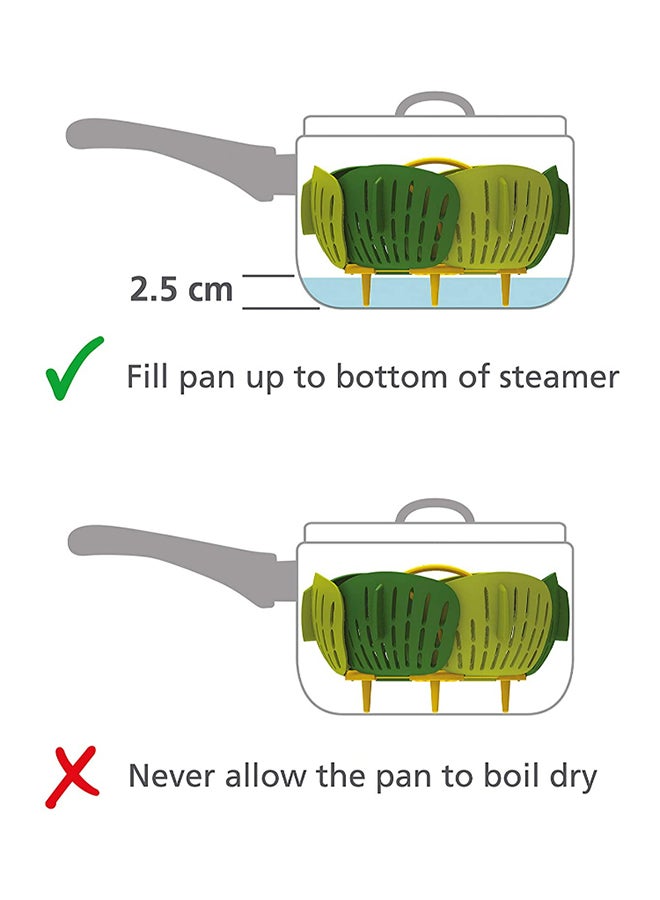 Bloom Folding Steam Basket Green 10x16x16cm