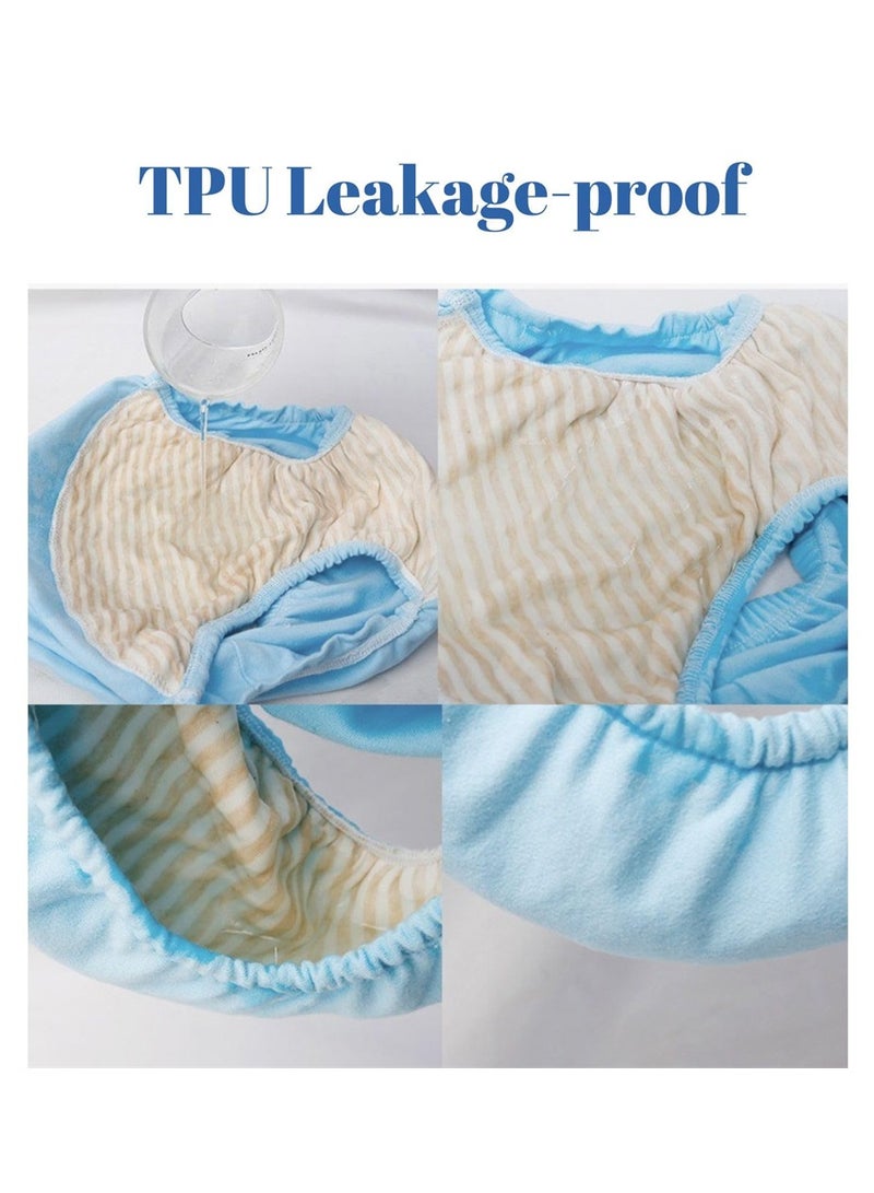Incontinence Underwear for Men & Women, TPU Leakage-Proof Adult Cloth Diaper Nappy with Inserts, Reusable & Washable Absorbent Urinary Briefs for The Elderly, Disabled, Postpartum (L, Grey)
