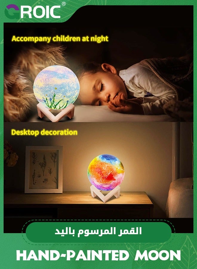 Paint Your Own Moon Lamp Kit, DIY 3D Moon Light Cool Galaxy Lamp,Arts & Crafts Kit Art Supplies for Kids, Arts and Crafts for Kids Birthday Gifts,Hand-painted DIY Planet Lamp