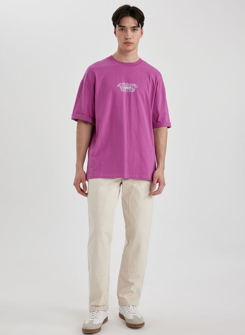 Loose Fit Crew Neck Printed T-Shirt
