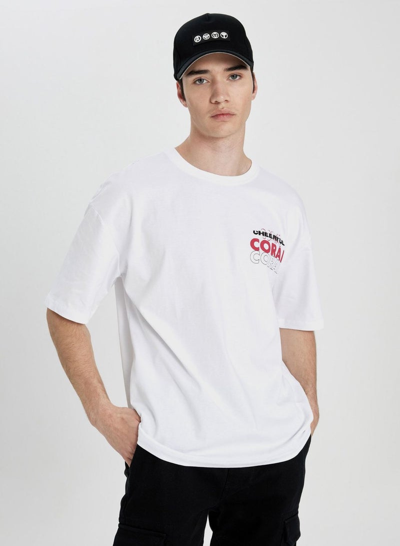 Oversize Fit Crew Neck Printed T-Shirt