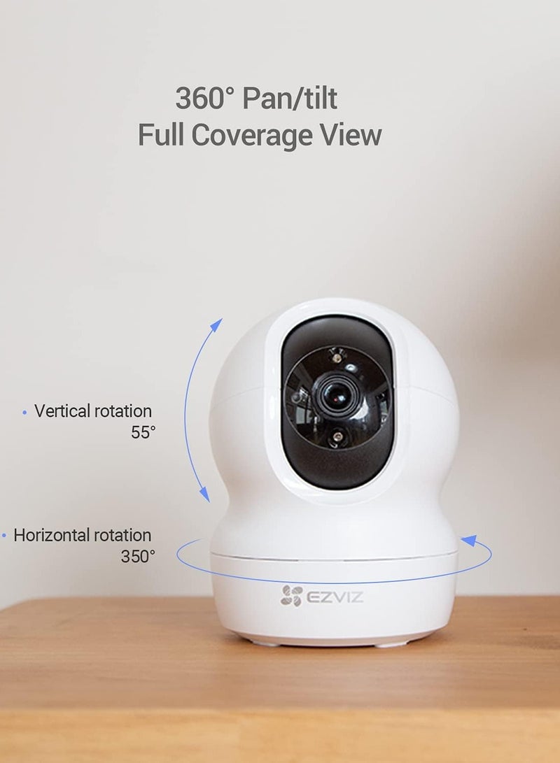 2K Baby Monitor Pan And Tilt Security Camera Indoor, Smart Night Vision, 2K Resolution, 360° Rotational Views, Smart Motion Tracking, 8x Digital Zoom, Two-Way Audio, H.265, Work With Alexa(CP1)