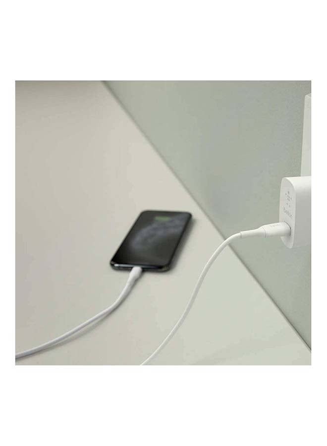 USB-A Wall Charger 12W With Lightning Cable 1m White