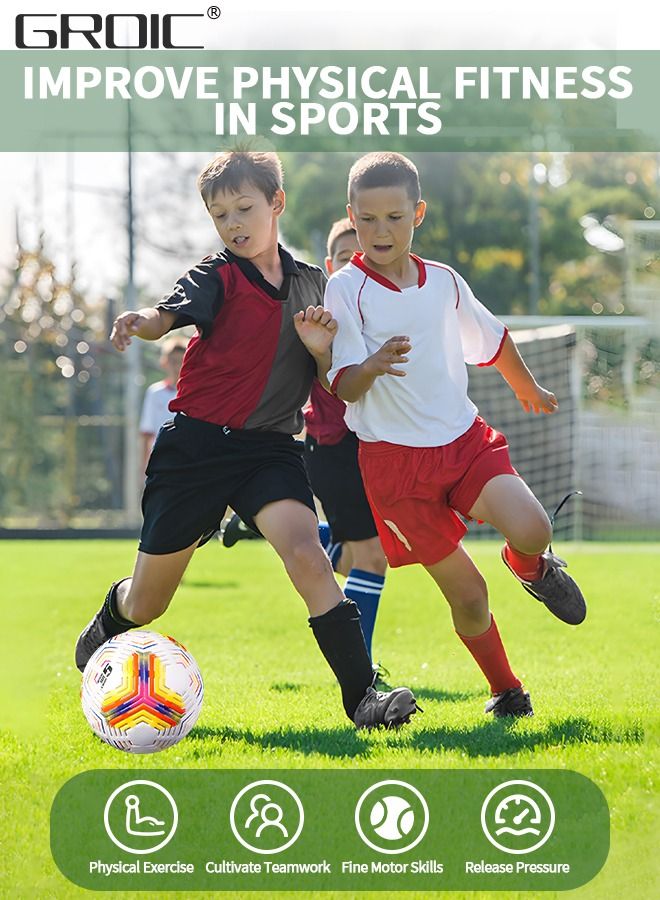 Soccer Ball Size 5，Football with Star Pattern Official Size Soccer Balls for Training,Playing,Waterproof Professional Outdoor Indoor and Match Balls