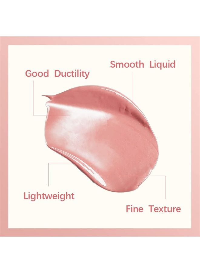 Liquid Cream Blush, Soft Dewy Face Blush, Natural Matte Finish Looking, Long-lasting Cheek Tint, Lightweight Blendable Feel, Moisturizing Face Blush for Cheek, Nude Pink