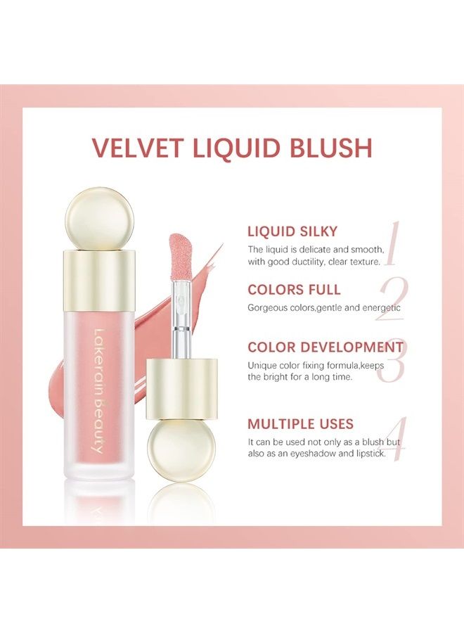 Liquid Cream Blush, Soft Dewy Face Blush, Natural Matte Finish Looking, Long-lasting Cheek Tint, Lightweight Blendable Feel, Moisturizing Face Blush for Cheek, Nude Pink