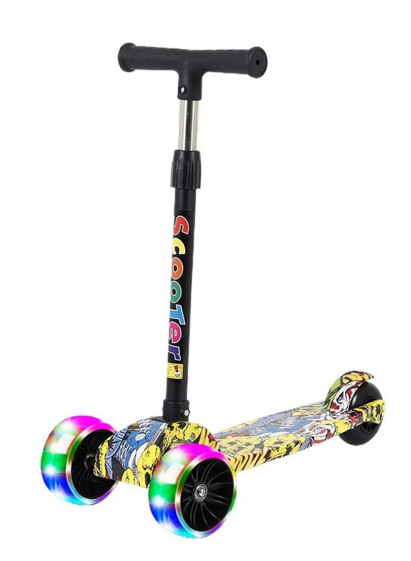 COOLBABY Folding 3 Wheel Scooter for Kids Toddler Kids Boys Girls Adjustable Height PU Wheels