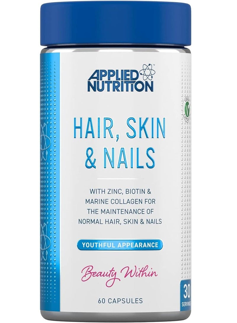 Hair Skin & Nails With Biotin & Marine Collagen 60 Capsules