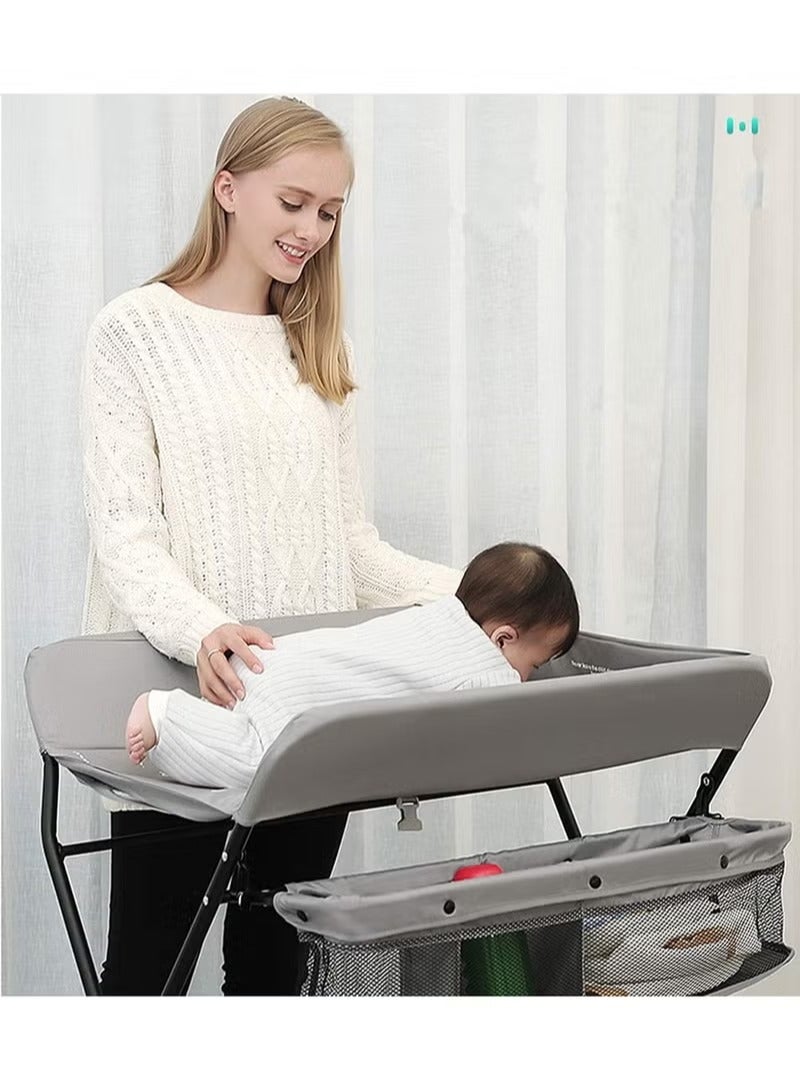 Portable Foldable Baby Diaper Changing Table With Wheels Mobile Nursery Organizer For Newborn Essentials