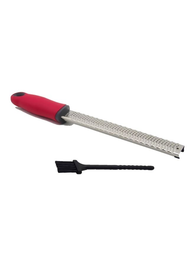 Stainless Steel Zester Grater Silver/Red/Black 32.5x3.5cm