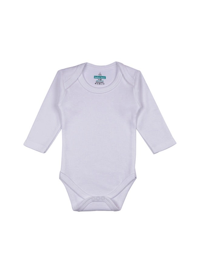 100% Super Combed Cotton, Long Sleeves Romper/Bodysuit, For New Born To 24Months, Set Of 6 - Pink, Lemon, Cream