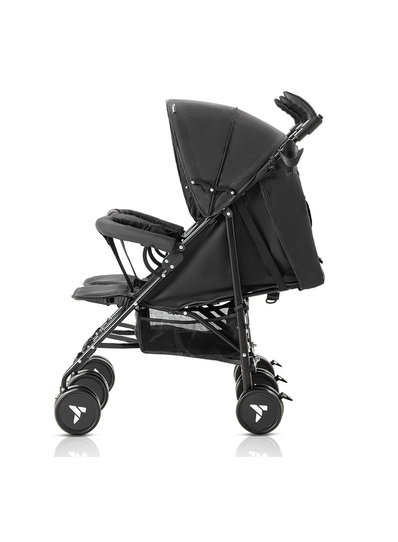 Lightweight Baby Twin Stroller Fellow, Easy To Maneuver - Black