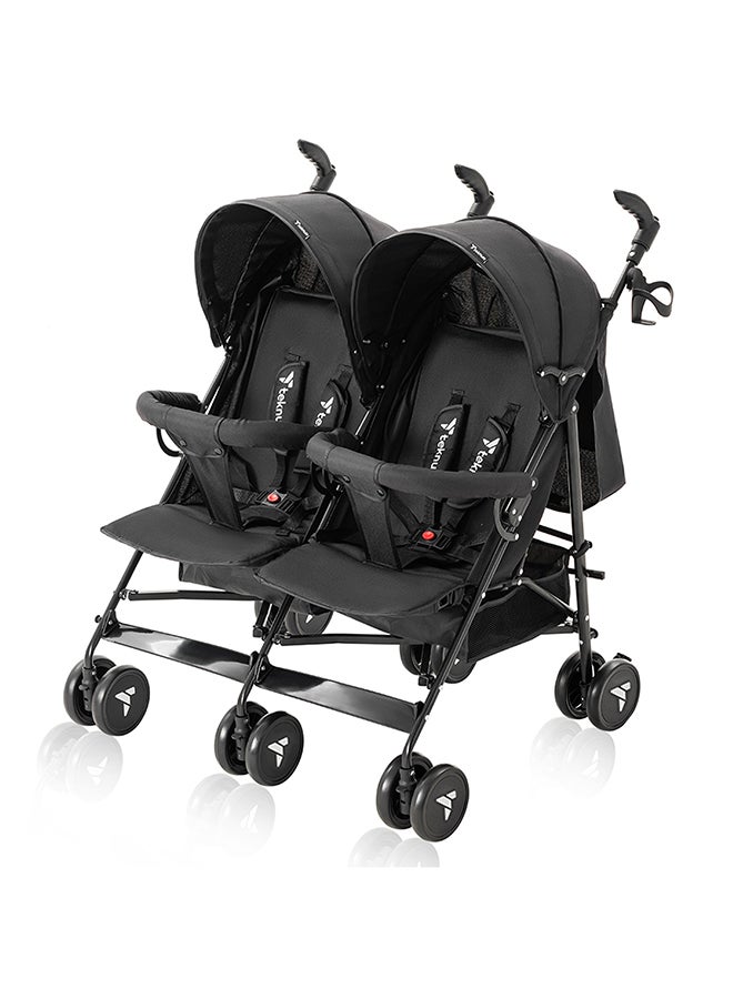 Lightweight Baby Twin Stroller Fellow, Easy To Maneuver - Black