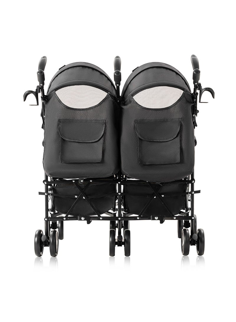 Lightweight Baby Twin Stroller Fellow, Easy To Maneuver - Black