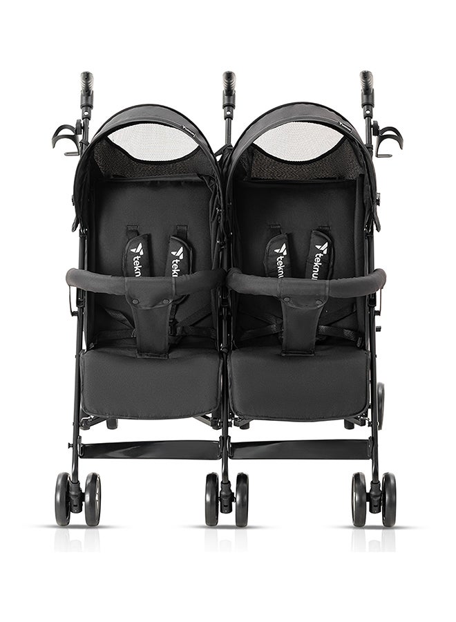 Lightweight Baby Twin Stroller Fellow, Easy To Maneuver - Black