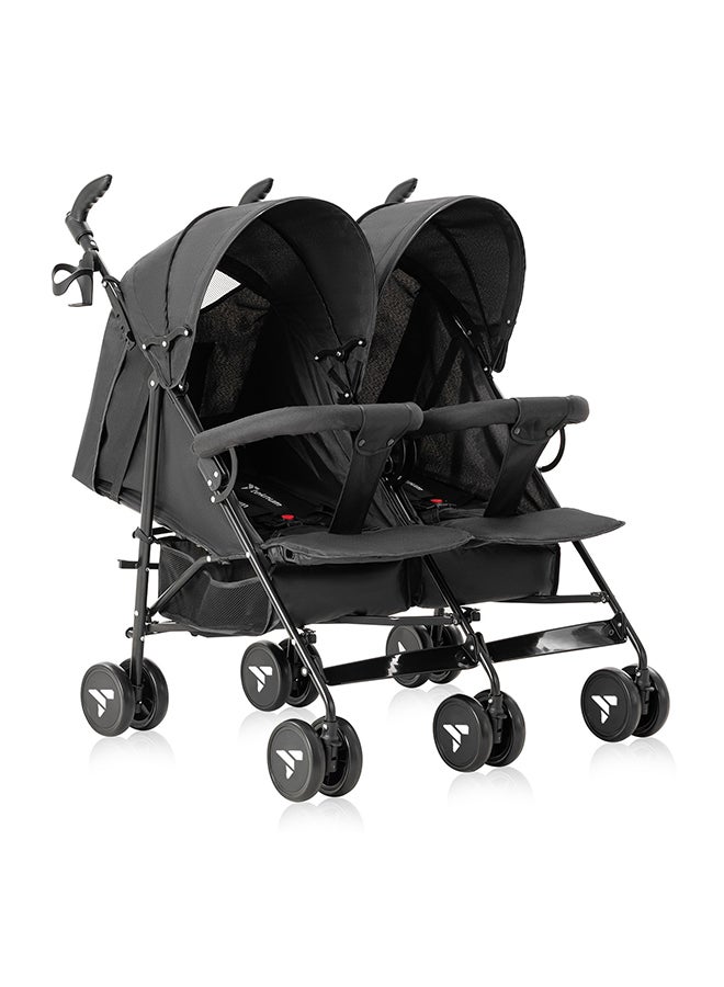 Lightweight Baby Twin Stroller Fellow, Easy To Maneuver - Black