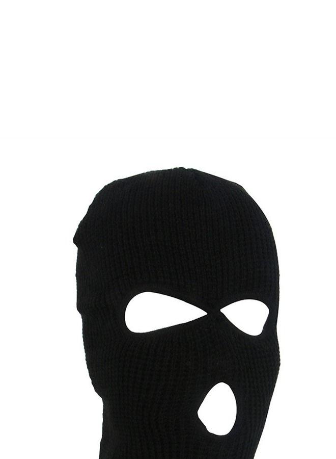 Cold Resistant Three-Hole Riding Mask Black