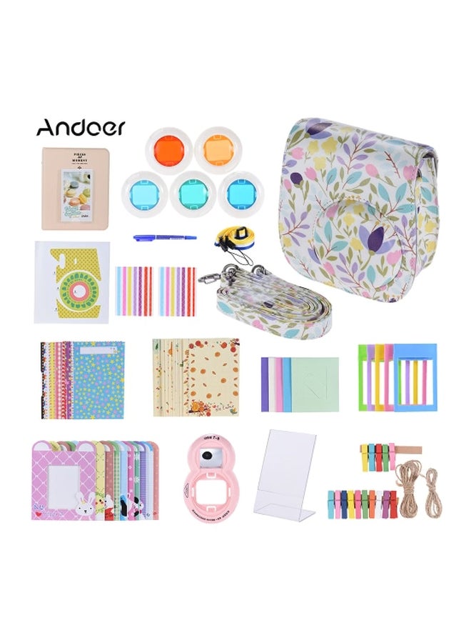 14-In-1 Protective Camera Case For Fujifilm Instax Mini 8+/8s/8 White/Green/Purple