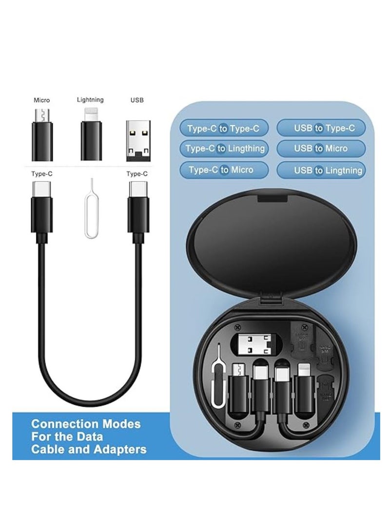 Multi Charging Cable Adapter Kit,USB C to Micro /Lightning/USB A Cable Convertor Adapter Kit Can Use as Phone Holder