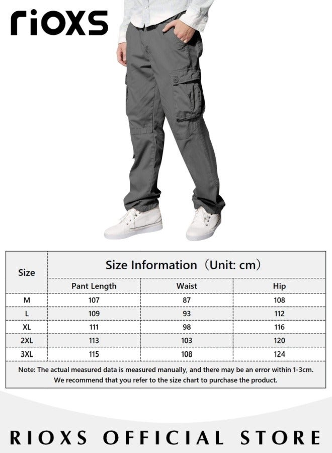 Men's Cargo Pants,Breathable Sports Sweatpants,Mens Work Pants,Casual Athletic Jogger Trousers For Men,Comfy Elastic Waist Men Pants With Pockets,Classic Baggy Pant For Leisure Or Outdoor Activities