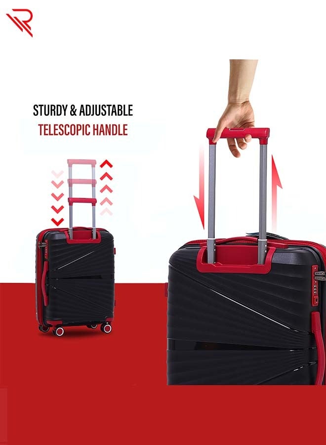 Reflection PP Luggage, Lightweight Hardshell, Expandable with 4 Spinner Wheels and TSA Lock (28-Inch, Black)