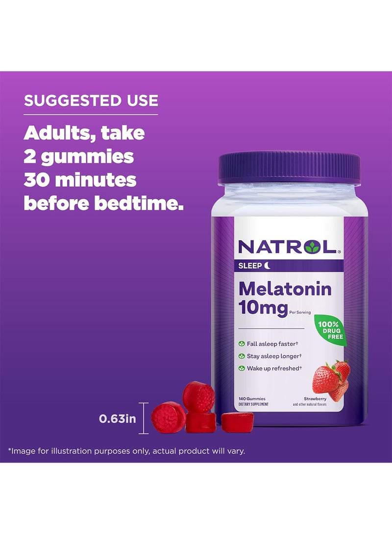 Melatonin 10mg, Strawberry 140 Gummies Packaging may vary