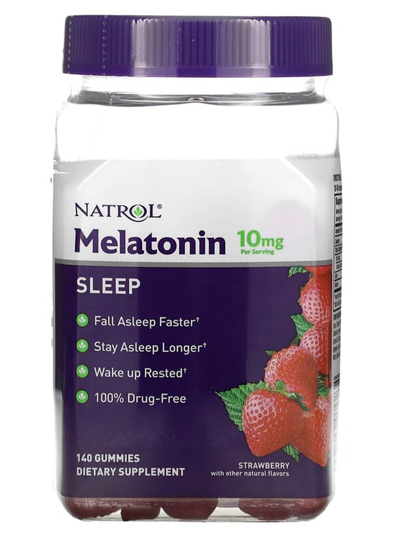 Melatonin 10mg, Strawberry 140 Gummies Packaging may vary