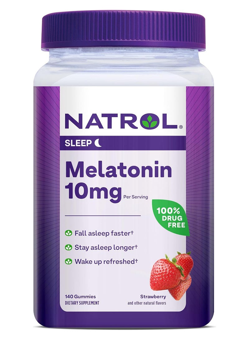 Melatonin 10mg, Strawberry 140 Gummies Packaging may vary