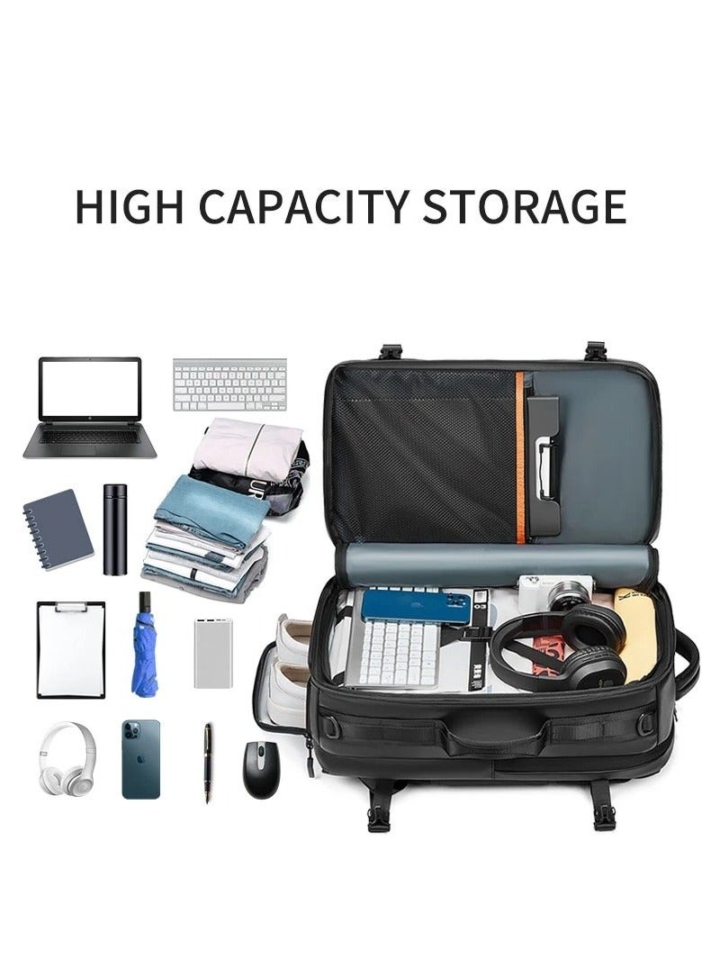 Skycare Business Travel Waterproof Backpack, Multi-functional Large Capacity Expandable Computer Bag for Handheld or Shoulder Carry