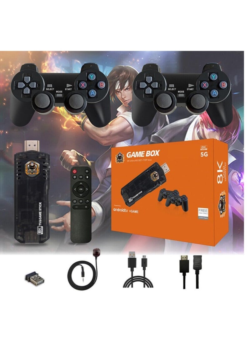 10000Games Installed 8K 4K Video Quad-core Wireless Controller Android TV Box Game Console Retro Game Stick Dual System