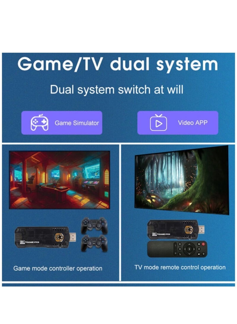 10000Games Installed 8K 4K Video Quad-core Wireless Controller Android TV Box Game Console Retro Game Stick Dual System