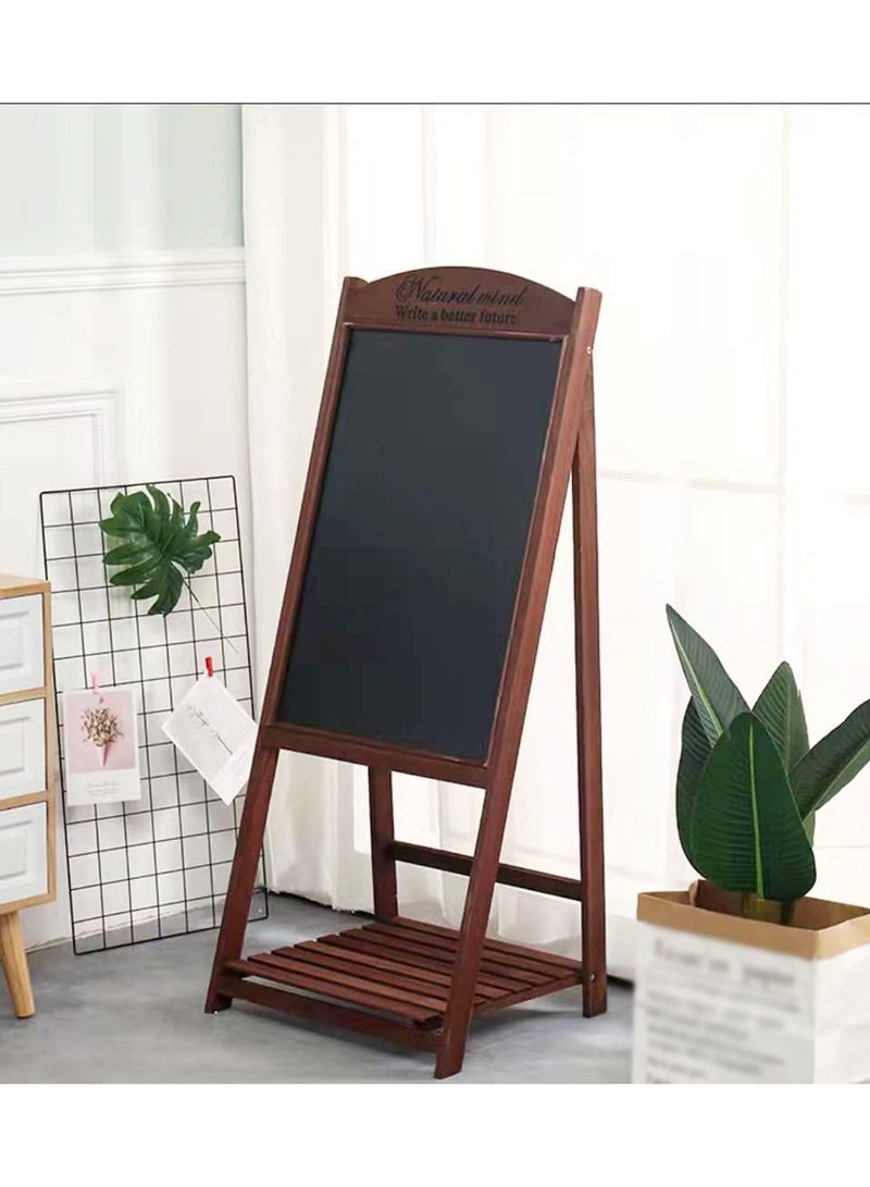 Wooden Folding Display Shelving Black Board with Plants Organizer 44x40x120