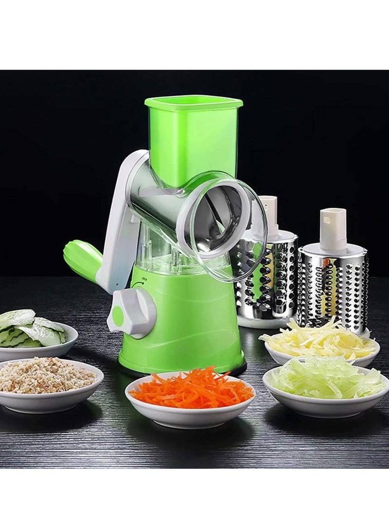 Rotary Cheese Grater 3-in-1 Mandoline Slicer Cheese Grinder for Potato Cucumber Carrot Cheese Green