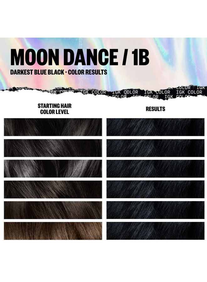 Permanent Color Kit Moon Dance Darkest Blue Black 1B | Easy Application + Strengthen + Shine | Vegan + Cruelty Free + Ammonia Free | 4.75 Oz