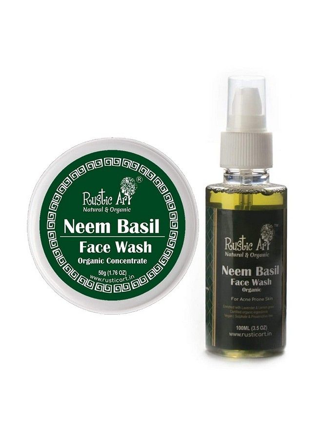 Neem Basil Face Wash & Concentrate For Deep Cleansing ; Antibacterial Antifungal Pack