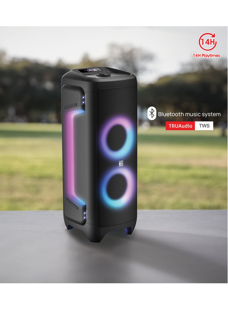 Party Speaker, 300 Watts, 24kg, 15A Battery, Integrated FM Radio, Karaoke Mic, ESMA Approved, 2 Years Warranty AF-300PSBK Black