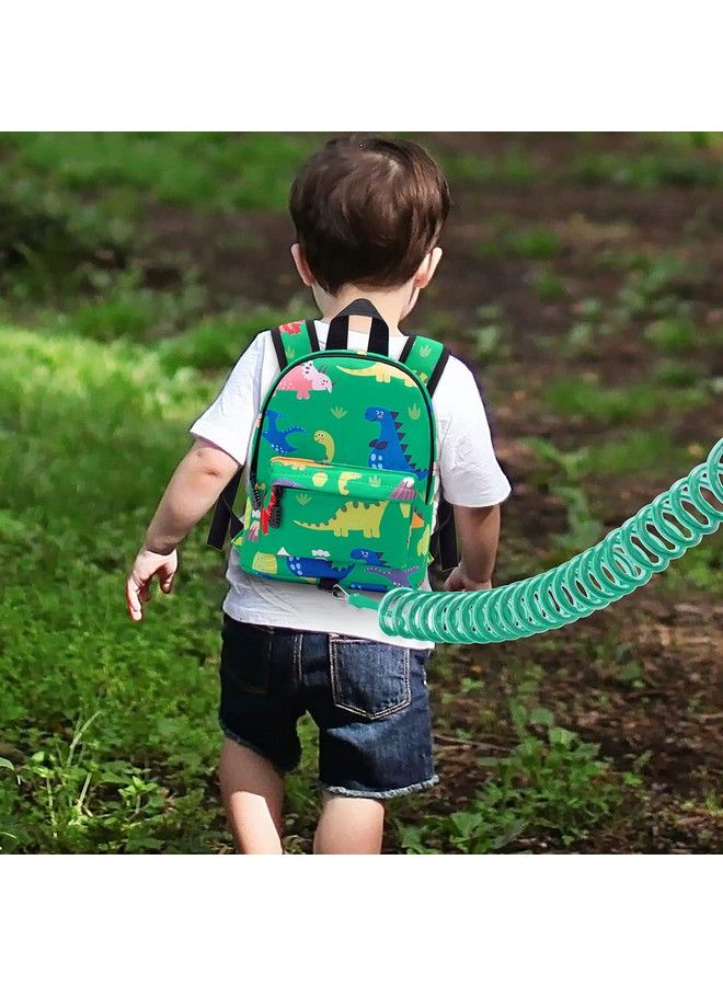 Toddler Harness Backpack Leash Baby Dinosaur Backpacks With Anti Lost Wrist Link Cute Mini Child Backpack Wristband Tether Strap And Protection Leashes For Baby Boys (Green)