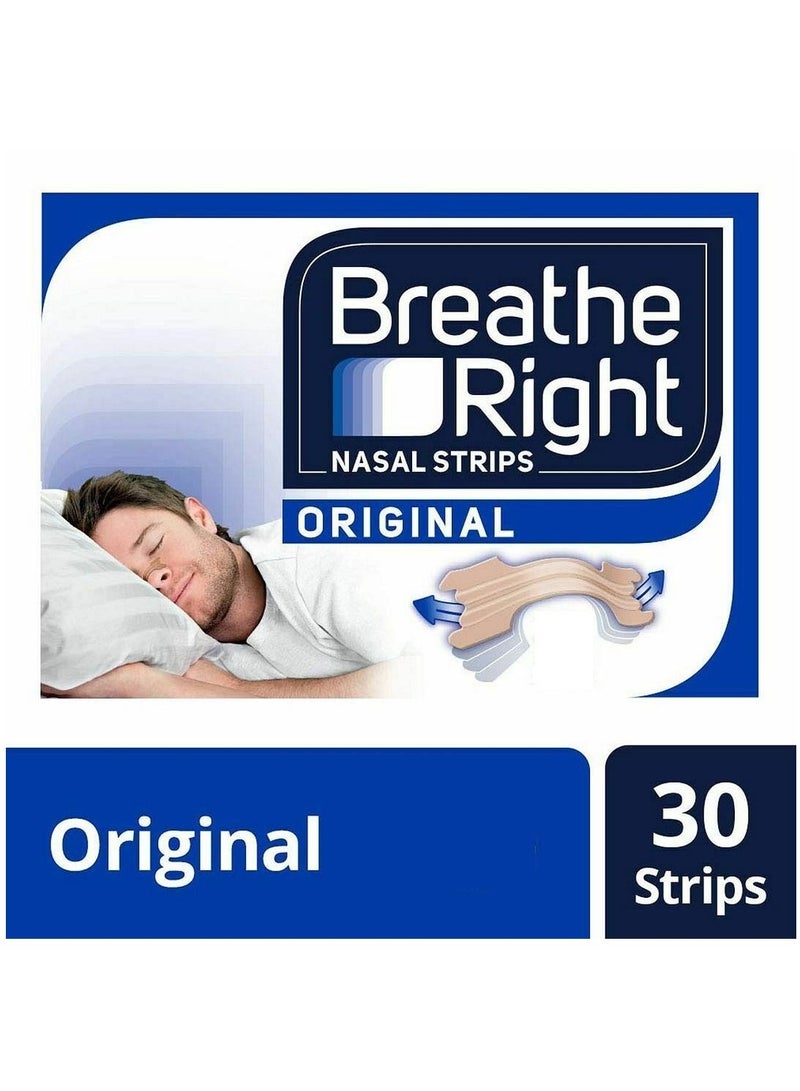 Breathe Right Nasal Strips Original Tan 30 Strips