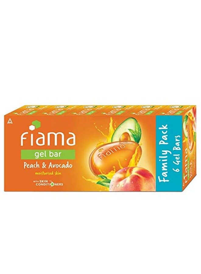 Gel Bar Blackcurrant And Bearberry With Skin Conditioners For Moisturized Skin 125G Soap (Pack Of 6) & Gel Bar Peach And Avocado 125G (Count Of 6)
