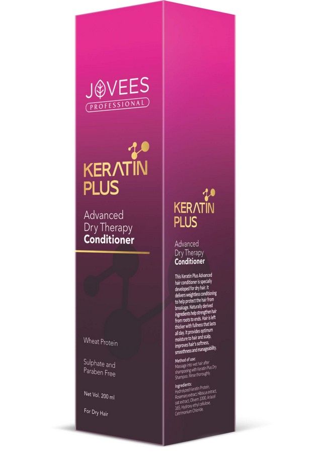 Professional Keratin Plus Advanced Dry Therapy Conditioner For Dry Hair Wheat Protein 200Ml