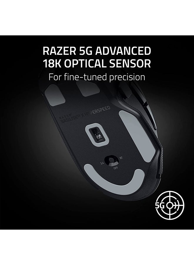Basilisk V3 x Hyperspeed Gaming Mouse, 5G Advanced 18K DPI Optical Sensor, 18000 DPI Max Sensitivity, Mechanical Mouse Switches Gen-2, Hypershift Mode, Black | RZ01-04870100-R3G1