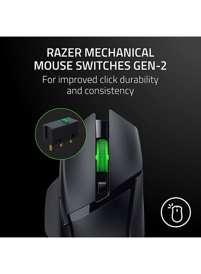 Basilisk V3 x Hyperspeed Gaming Mouse, 5G Advanced 18K DPI Optical Sensor, 18000 DPI Max Sensitivity, Mechanical Mouse Switches Gen-2, Hypershift Mode, Black | RZ01-04870100-R3G1