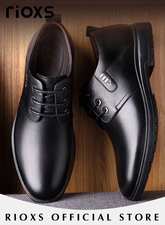 Men's Business Leather Shoes, Lace-up Round-toe Oxford Shoes, Stylish Classic Dress Shoes, Comfortable Lightweight Walking Flats, Suitable for Daily Wear and Formal Occasions