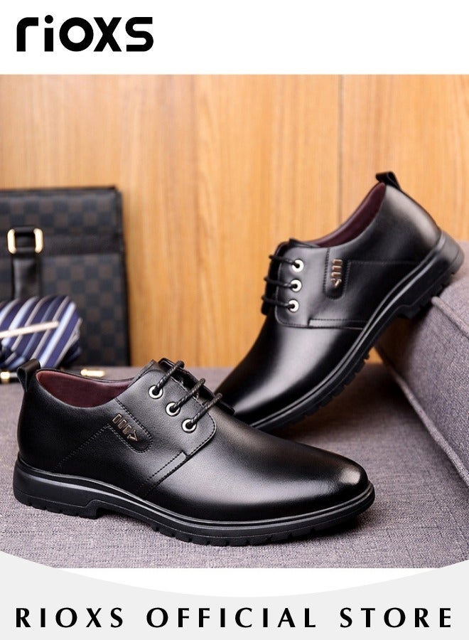 Men's Business Leather Shoes, Lace-up Round-toe Oxford Shoes, Stylish Classic Dress Shoes, Comfortable Lightweight Walking Flats, Suitable for Daily Wear and Formal Occasions