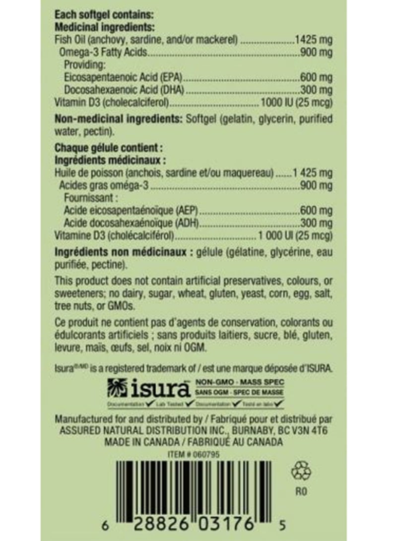 Omega-3 900Mg + Vitamin D3 Cap 65'S